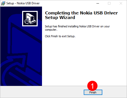 Nokia USB Driver Install Success Finish